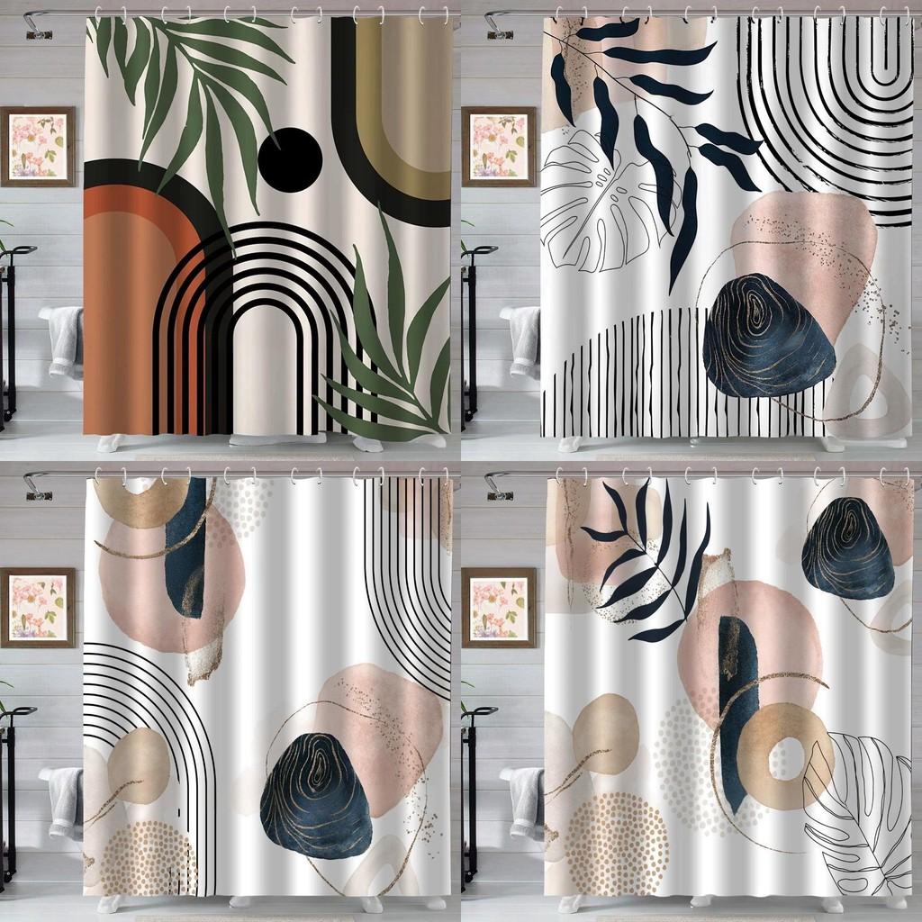 Boho Style Watercolor Polyester Shower Curtain Waterproof Fabric For Bathroom Decor And Privacy Divider