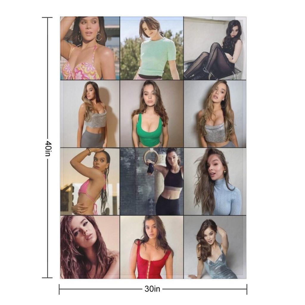 Hailee Steinfeld Photo Collage Throw Blanket Flannel sofa bed Fashion Sofas For Decorative Sofa Blankets