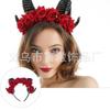 Gothic Rose Halloween Headband With Devil Ears Kids Adults Party Costume Accessory