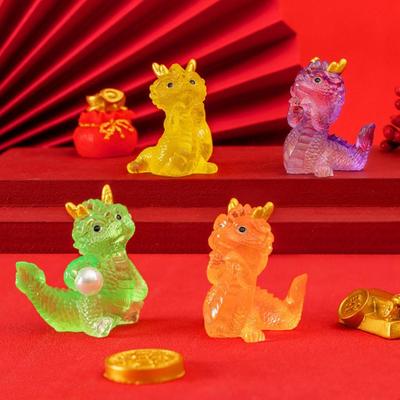 Cute New Year Dragon Figurine Decoration Transparent Miniatures Resin New Home Year Mascot Chinese Decor 2025 Decoration O9G6