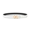 Genuine Leather Doublesided Womens Belt With Square Alloy Buckle For Casual Wear