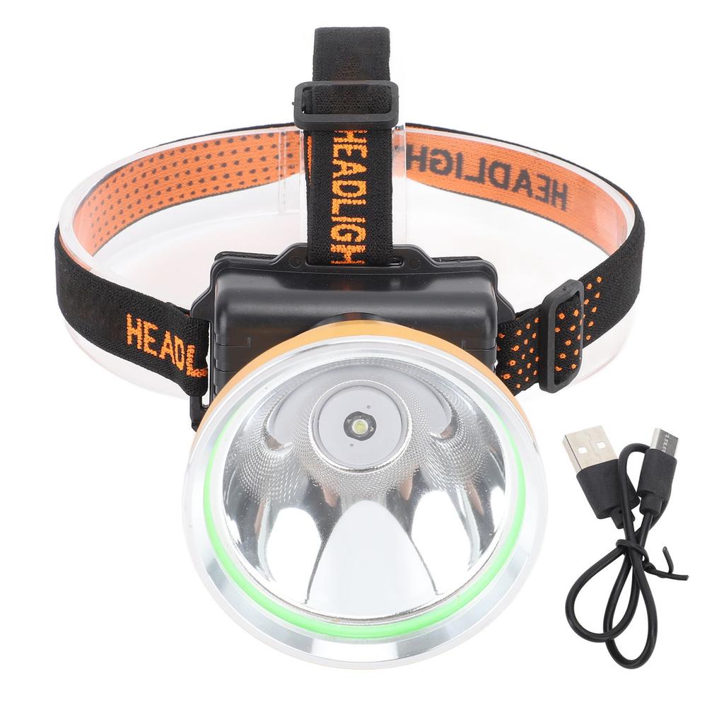 LED Headlamp Aluminum Alloy Rechargeable Super Bright Head Mounted White Light Flashlight for Outdoor Hiking Camping