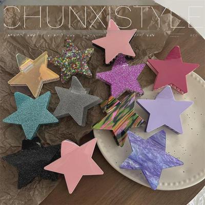 Large Glitter Star Acetate Hair Clip - Perfect for Thick Hair