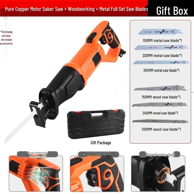 Versatile Handheld Reciprocating Saw for Woodworking, Frozen Meat, and Bone Cutting