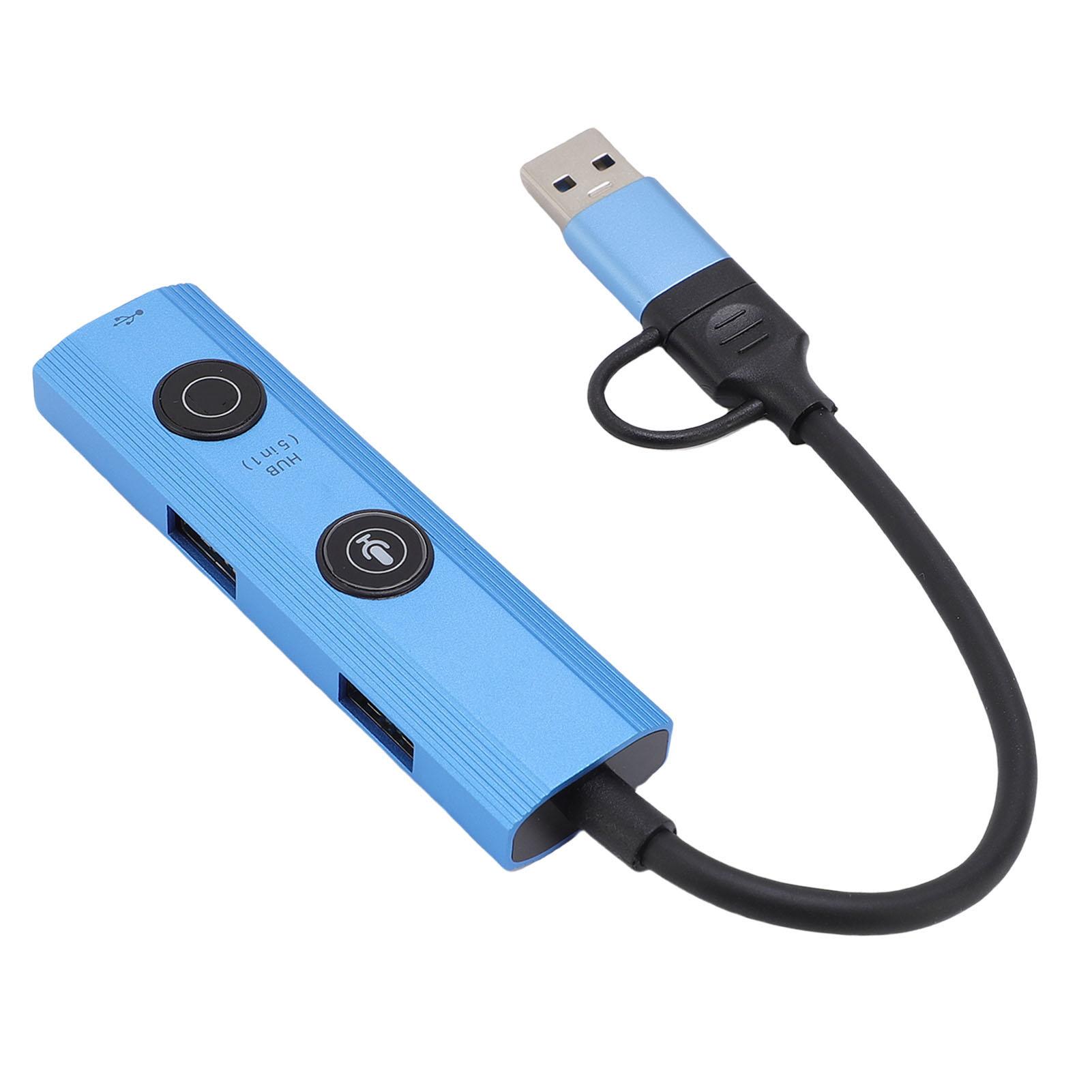 

Док-станция для ноутбука с ИИ с инструментом для транскрипции голоса, перевода и конвертации файлов 5-в-1, 3-портовый USB 3.0 хаб для дома