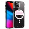 Red Heart Magnetic Transparent Case for iPhone 15/16/17 Pro Max – Full Coverage