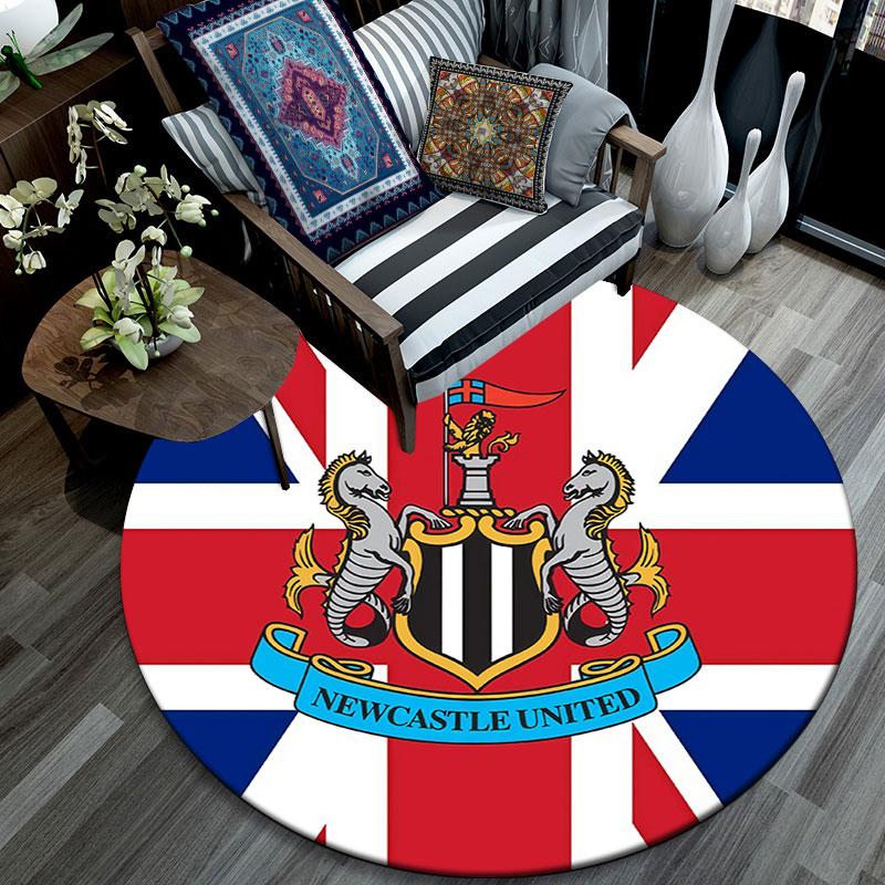 Newcastle United,Round Area Rug,Carpet Rug for Living Room Bedroom Sofa Playroom Decor,Non-slip Floor Mat