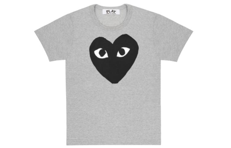 CDG Play Футболки Мужские Серые С Круглым Вырезом Умеренный Прямой Крой AZ-T084-051-1 M
