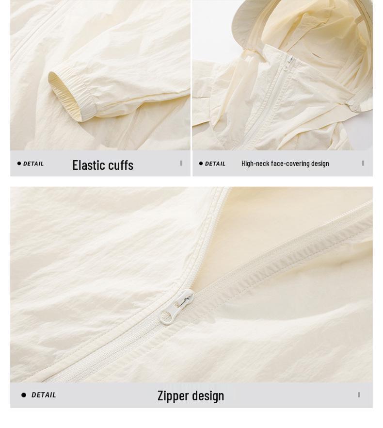 Herrjacka med huva och UV-skydd - Amerikansk stil sommarsolskydd is-silke för utomhuscamping 2025