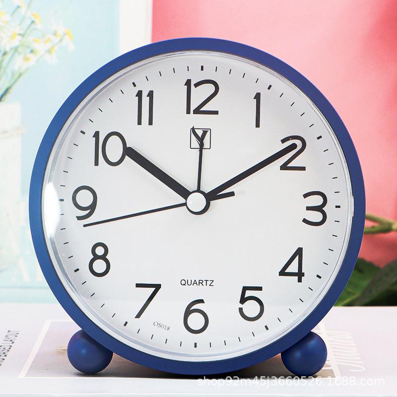 Alarm Clock Retro Clock Metal Table Style Silent Bedside Stylish Clock Living Room Bedroom European Simple Table Clock