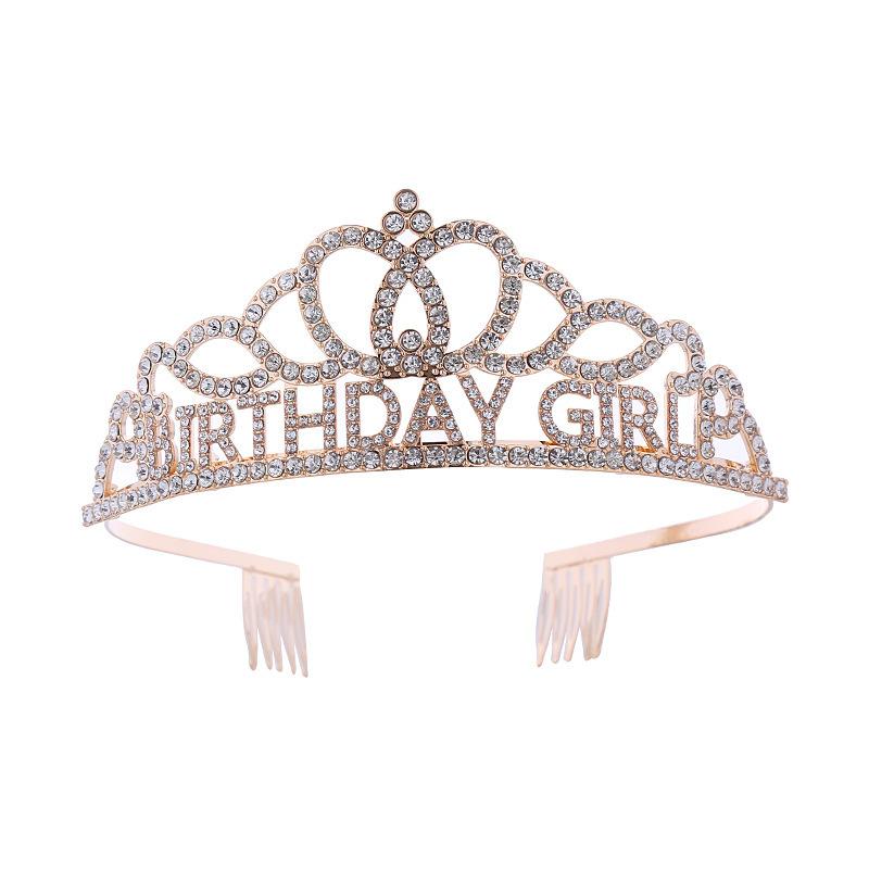 European and American Bridal Crown Tiara Alloy Crystal Wedding Hair Accessories Crown Birthday Party Headband Jewelry