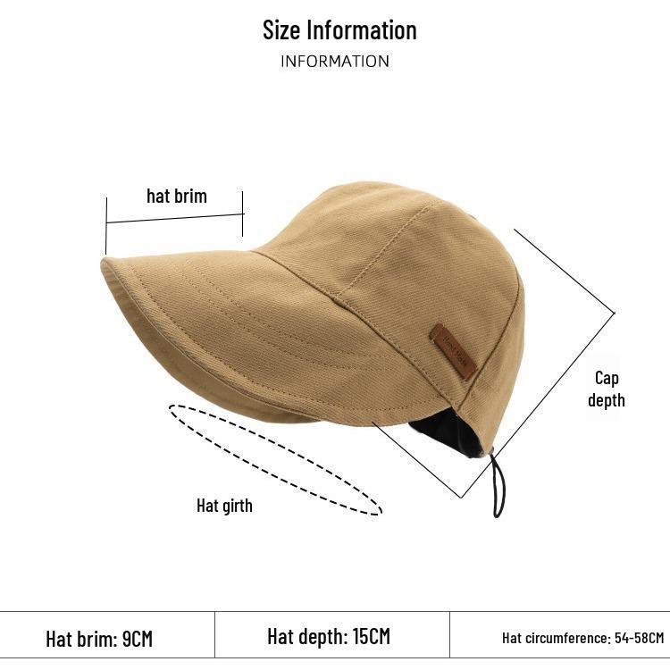 Zhao Lusi Style 2023 Women's Sunshade Duckbill Fisherman Hat - Large Brim, Sun Protection for Summer