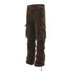 Men Women Streetwear Cargo Pants Loose Fit Straight Leg Wide Trousers With Detail Multi Pocket Cotton Casual