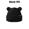 Women Chunky Bear Ear Knit Hat 2025 Korean Loose Slouchy Winter Cap Faux Fur Ears Thermal Ear Flap Beanie
