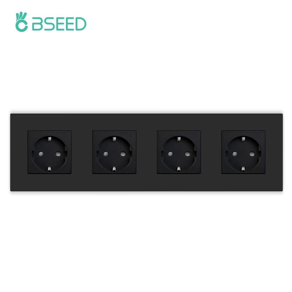 BSEED Einzelne EU-Wandsteckdose Doppel-USB-Steckdosen Typ C Dreifache Steckdosen Vier Steckdosen USB-C-Anschluss 2,1A Kunststoffrahmen