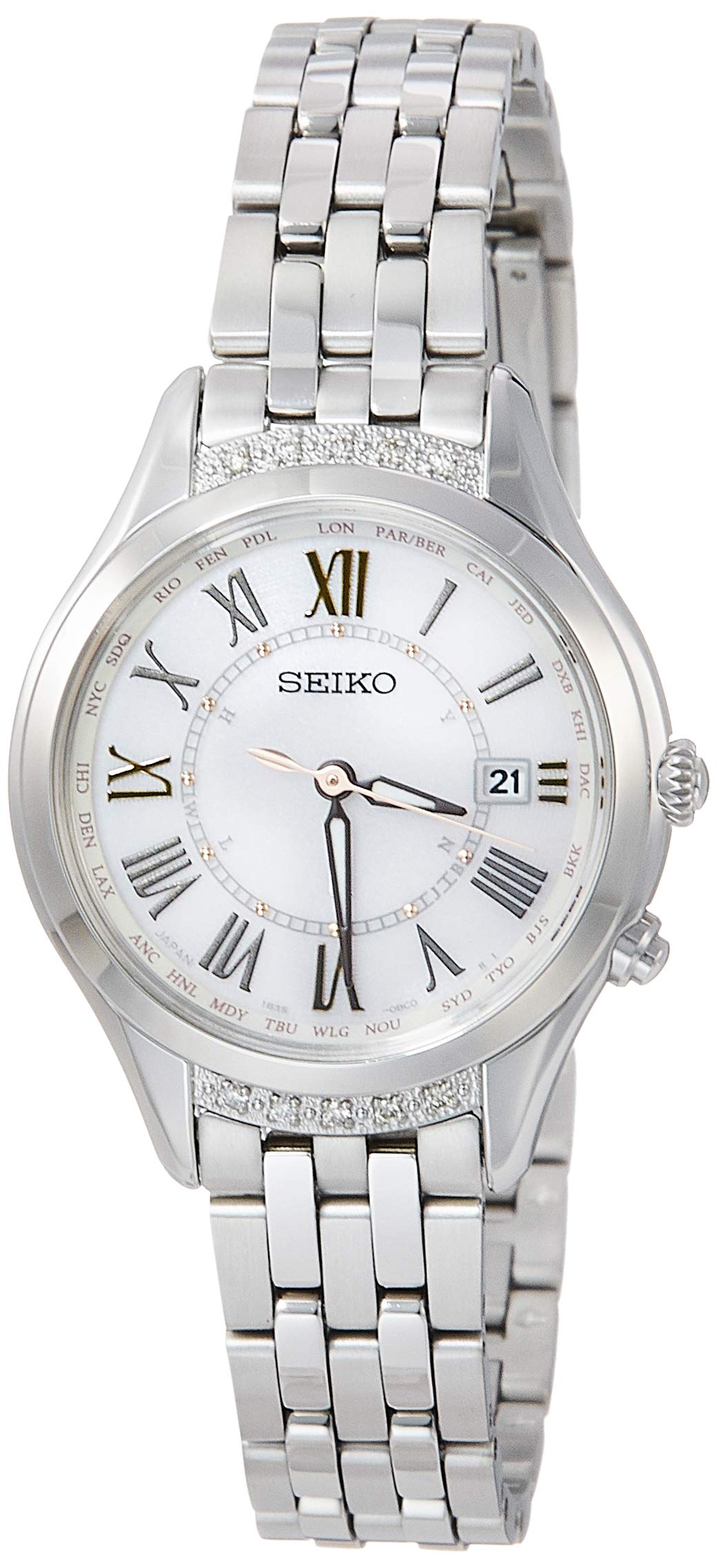 

[Seiko Watch] Годинник LUKIA Solar Radio Діамантовий корпус Сапфірове скло Платиновий діамантовий екран SSVV053 Жіноче срібло