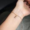 Classic Pave Zirconia A-Z Letter Bracelet Women Fashion 26 Initials Stainless Steel Chain Charm Bracelet For Women Jewelry Gift