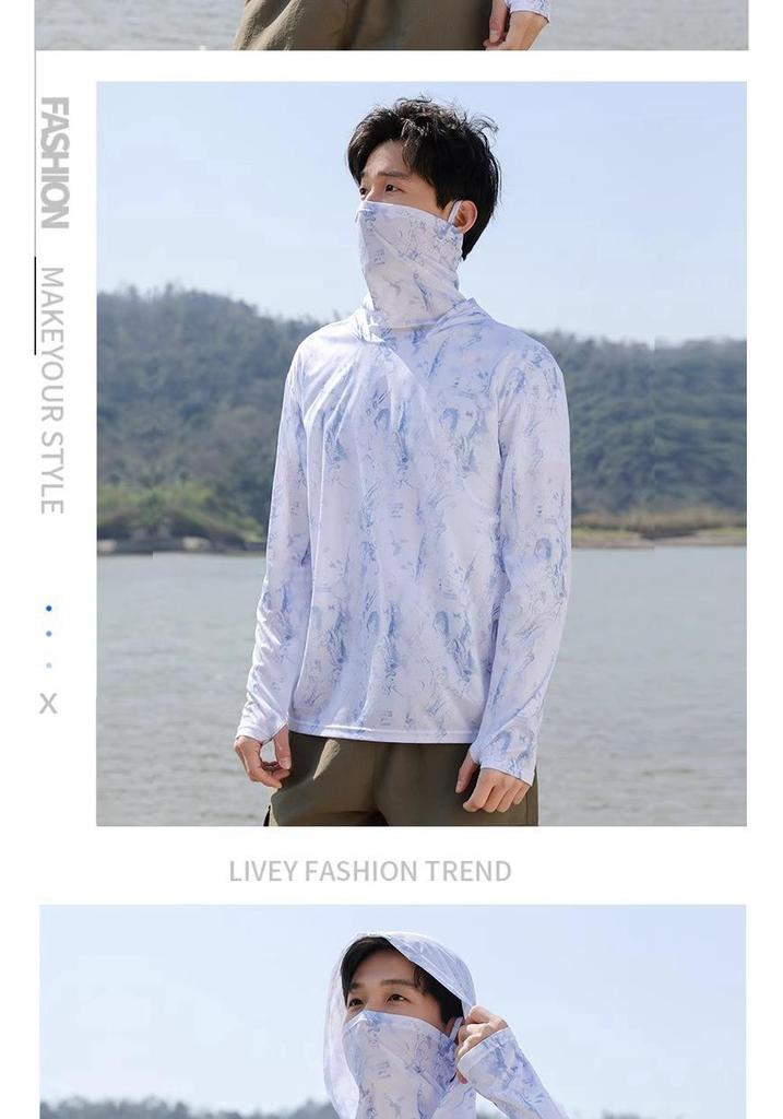 Men's UPF50+ Quick-Dry Hooded Fishing Sun Protection Shirt