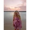 Spring/Summer Corsage Lace Fashion Pleated Strapless Dress Beach Vacation Mini Dress