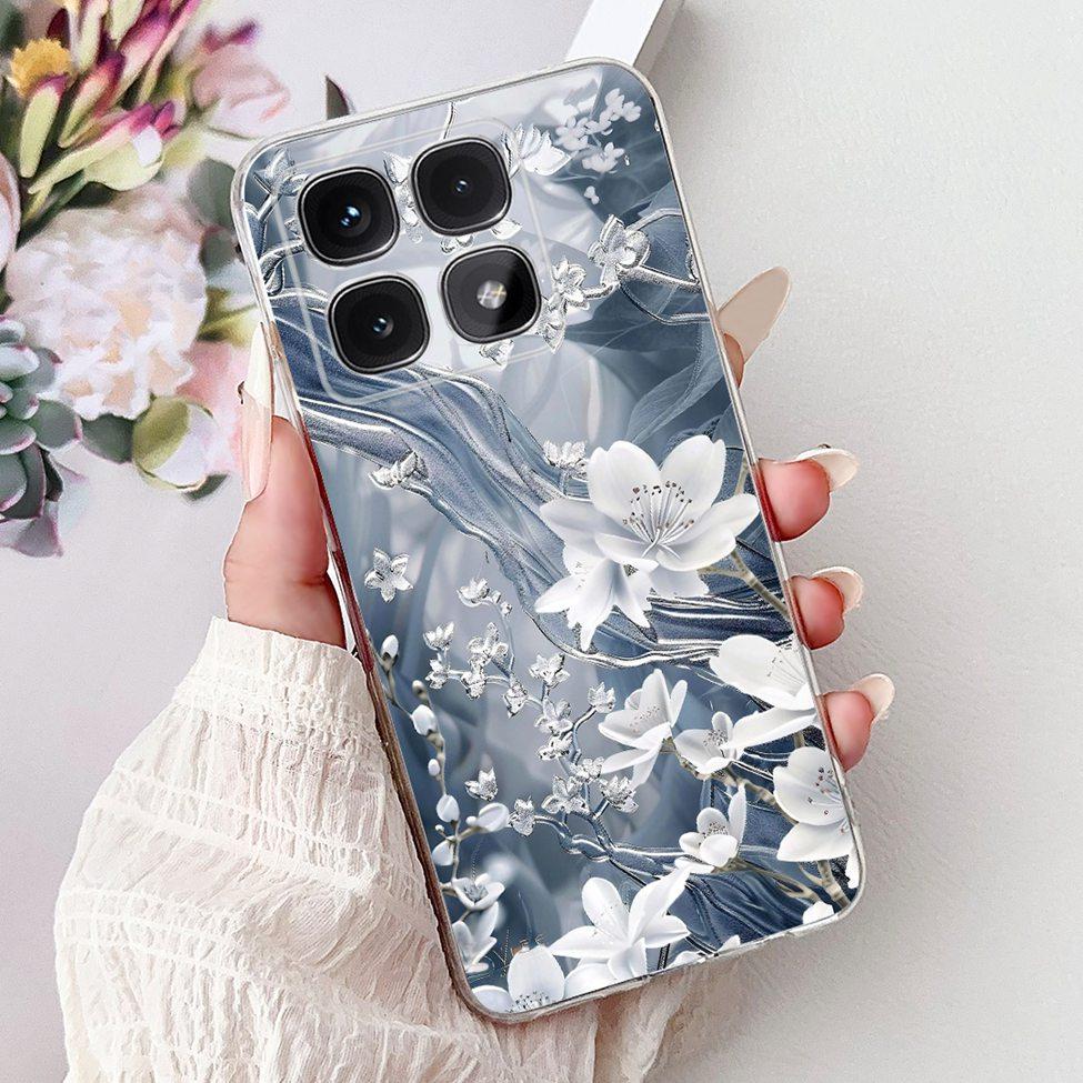 Clear For Xiaomi 14T Case Cover Luxury Cute Cat Fashion Flowers Funny Cool Painted Soft Phone Case 2406APNFAG