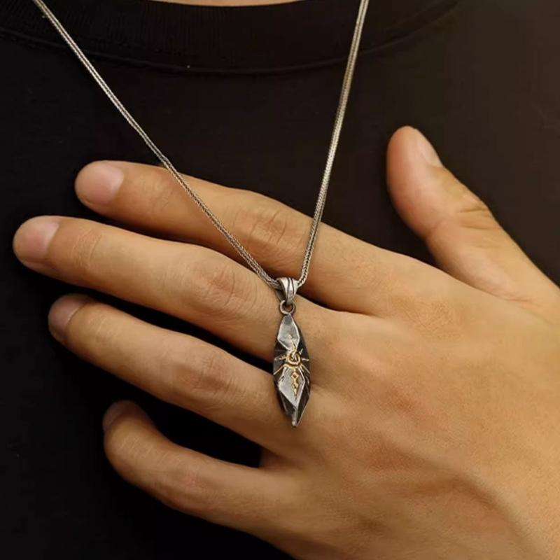 Naszyjnik z wisiorkiem Kamień Życzeń Vintage Łańcuszek do Swetra Prosty Naszyjnik Okrągły Regulowany Łańcuszek na Szyję Biżuteria dla Kobiet Mężczyzn