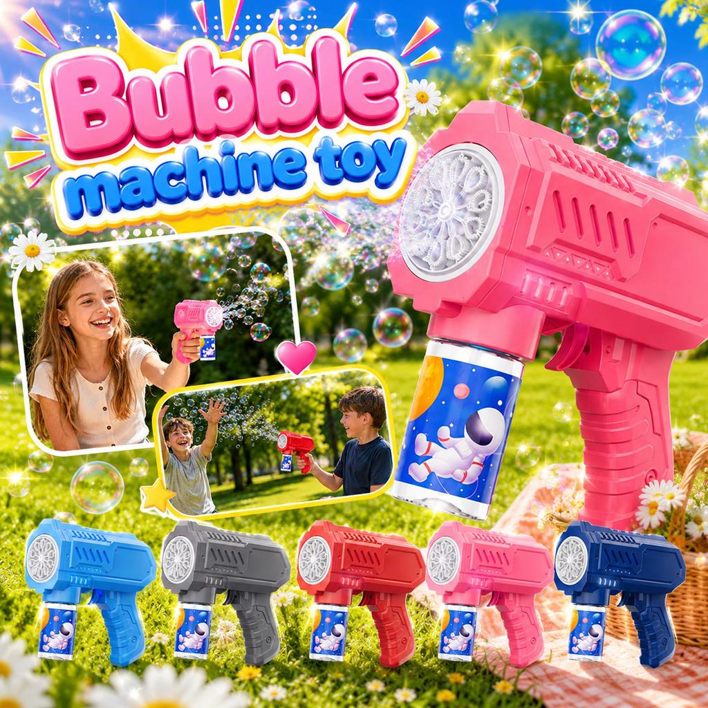 Automatic Bubble Gun Toy for Kids Electric Bubble Blower with Bubble Solution Included Safe and Easy to Use Outdoor Indoor Play Fun