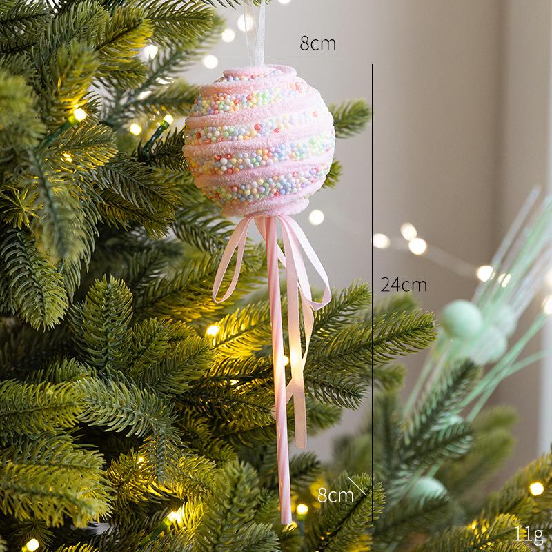 Ice Cream Colorful Christmas Pendant Candy Cane Festive Christmas Drop Ornaments Pendant Party Home Wall Shop Decoration