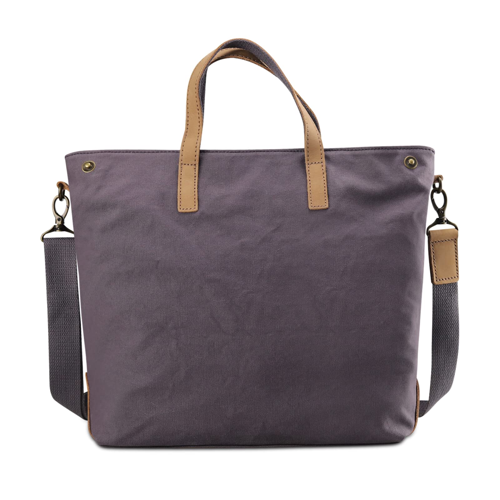 

Tote bag for women and canvas canvas large shoulder crossbody genuine for commuting to work or with zipper [FUKUYIN] men, unisex, tote, bag, A4, сірий колір