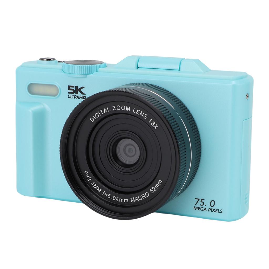 5K Digital Camera for Photography 75MP HD Autofocus 18X Digital Zoom WiFi Mirrorless Camera with 3 Inch Flip Screen for