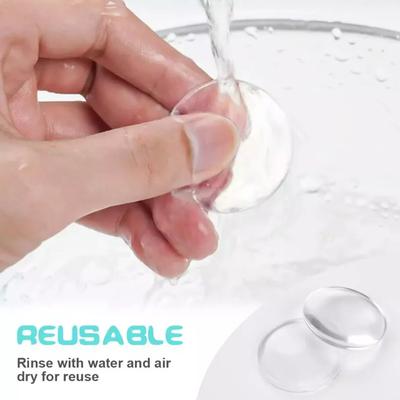 6Pcs Protetor de maçaneta de porta de parede Silicone transparente redondo autoadesivo