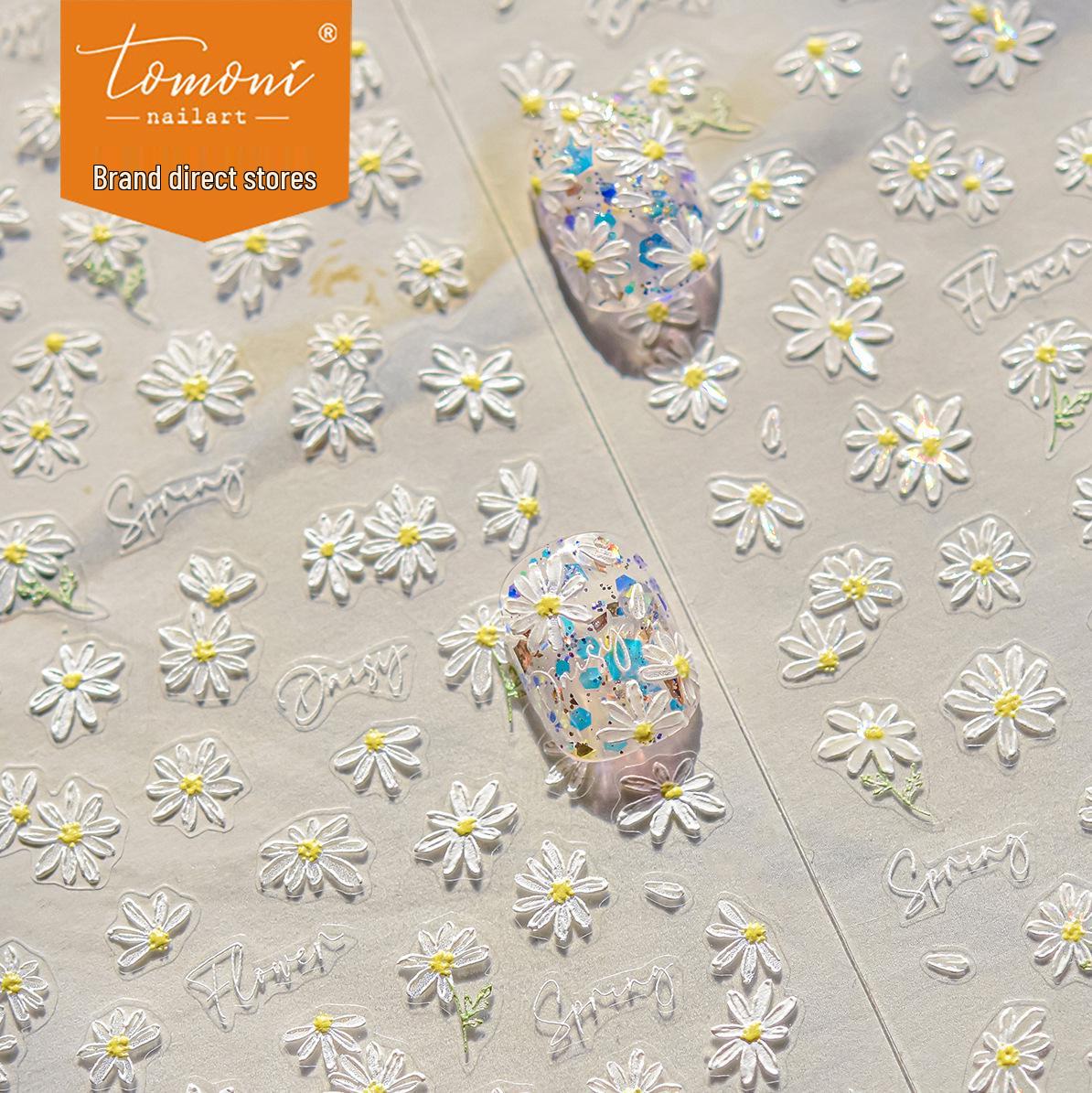 

Tomoni 3D Daisy Embossed Nail Art Stickers - Japanese Style Nail Accessories