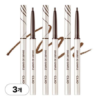 Clio Sharp So Simple Waterproof Pencil Liner 0.14g, 02 Brown, 3 Pcs