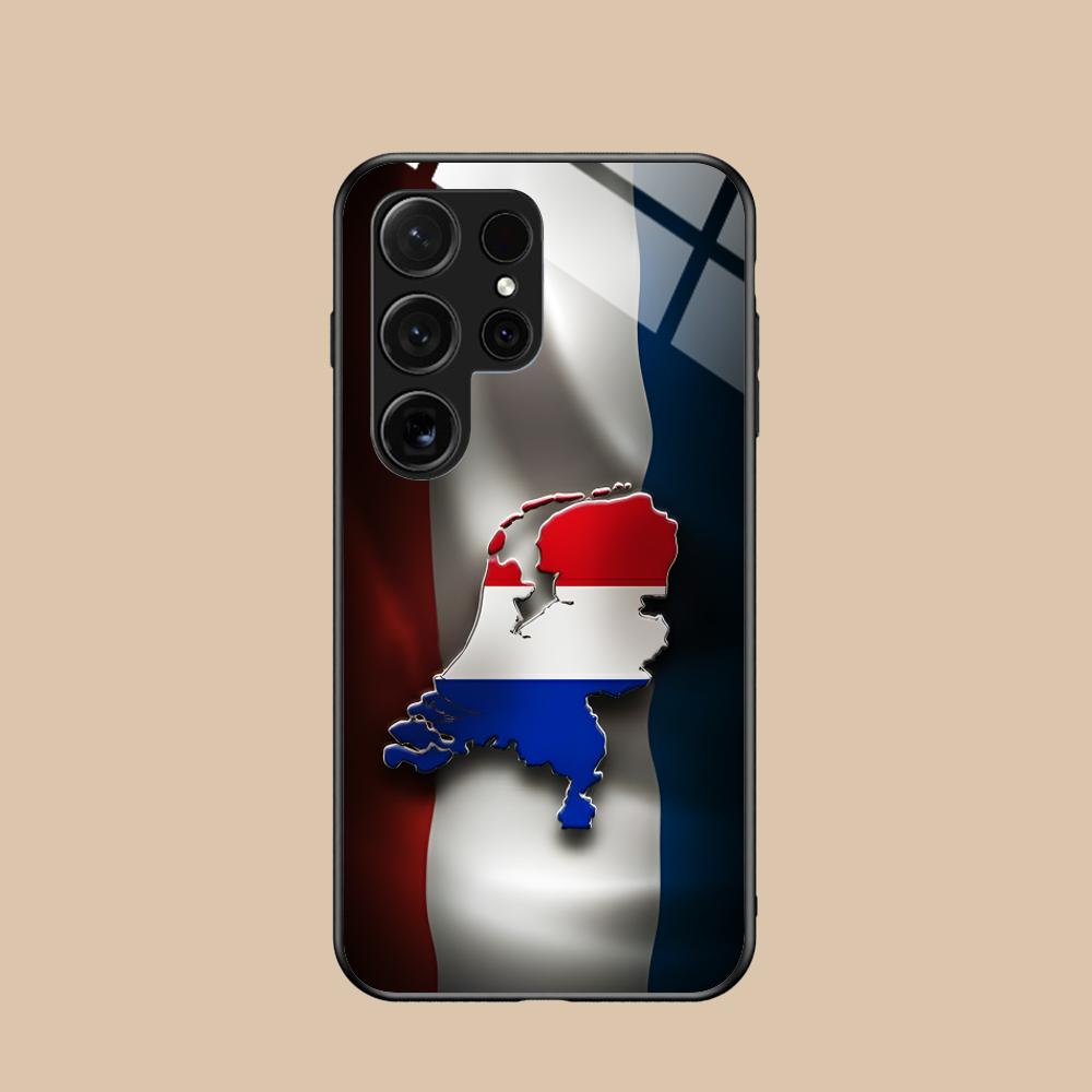 

Netherland Dutch Flag Glass Mobile Phone Case for Samsung Galaxy S26 S25 S24 S23 S22 S21 S20 Note20 Plus FE Ultra Colorful Cover Galaxy S21 FE 5G