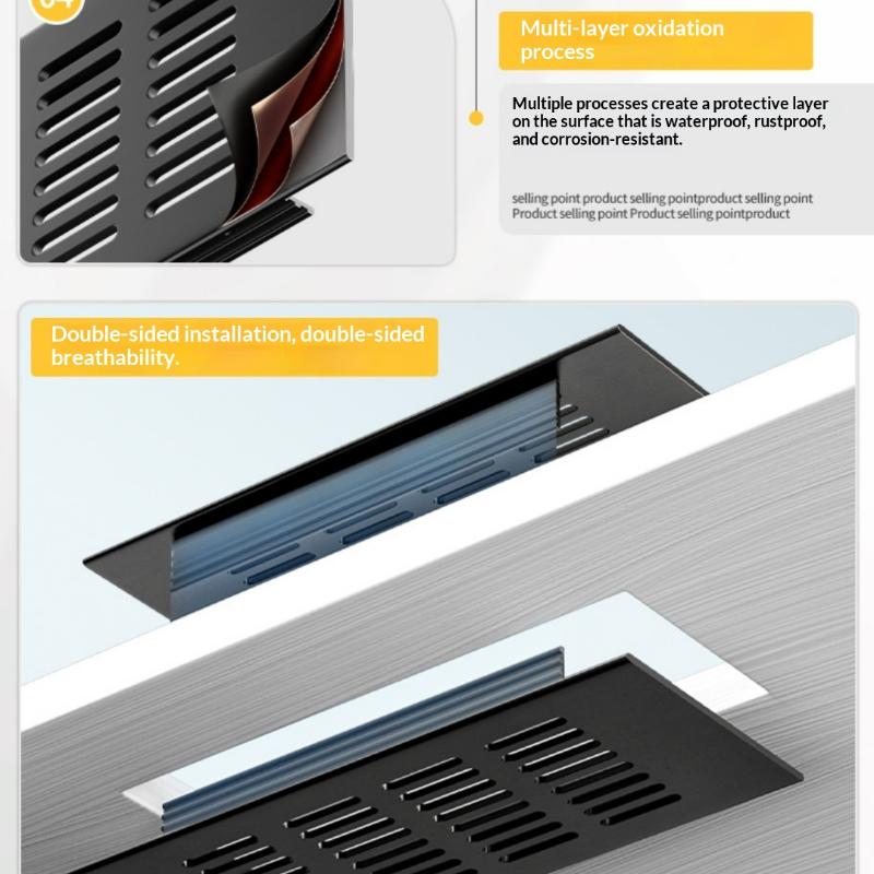 1 Stück Haushalt Lüftungsgitter Wandlüftungsabdeckung Schrankteile 50/60/80mm*150-500mm Aluminium für Schrank DIY Zubehör