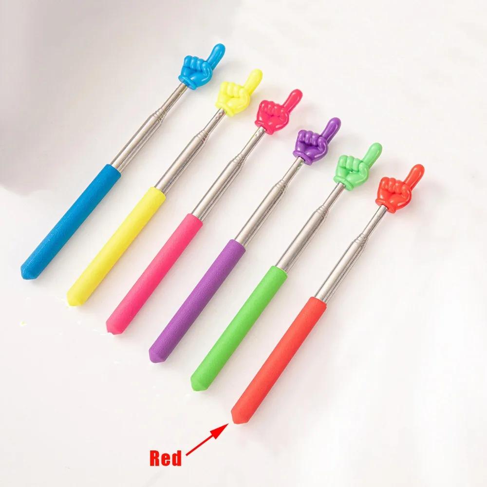 Professional Stainless Steel Teaching Pointer Telescopic Rod Finger Design Finger Reading Sticks Teaching Stick Teaching Tools