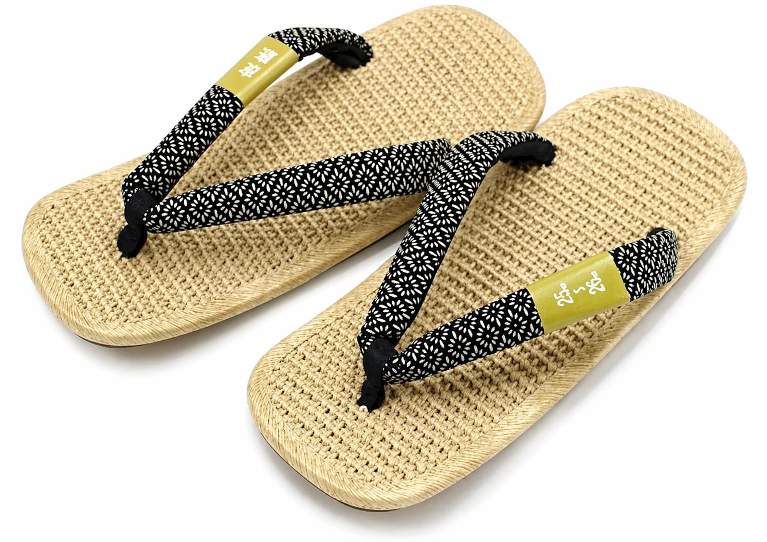 

[Asakusa] 100% Linen Men s Genuine Linen Sandals with Cowhide Sole and Chrysanthemum Diamond Pattern (Super Comfortable!) The thongs are in the style