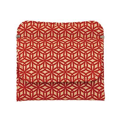 Uehara Yuichi Genuine Leather Wallet with Card Case and Opening Coin Model Number Red with White Hemp Leaf Made In Japan Inden-ya (INDEN-YA)