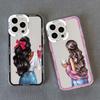 Pretty Girl Clear Phone Case For iPhone 11 12 13 Pro Max 15 14 Pro Max Plus X XS XR 7 8 Plus SE 2020 Transparent Back Cover Capa