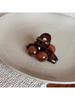 1-Piece Brown Maillard Double Pearl Hair Clip - High-End Cute Hair Accessory, Bangs Clip, Versatile Everyday Hairpin