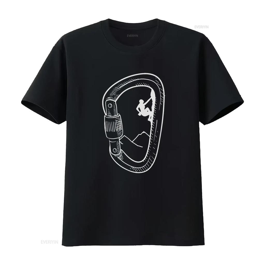 Rock Climbing T Shirt Carabiner Mountain Climber vintage Washed Slightly Unisex graphic Top For Everyday Wear Stretched