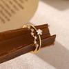 Dainty Star Chart Zircon Stainless Steel Women's Rings Gold Color Anti Fading Adjustable Ring New In Wedding Jewelry Accessories
