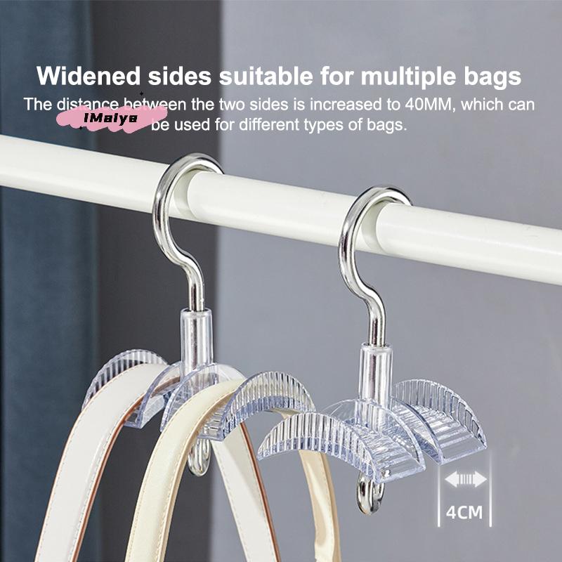 M-1Pc 360° Rotating Bag Hook Multifunctional Bag Scarves Hanger Wardrobe Coat Rack No Drilling Required Home Storage Hangers