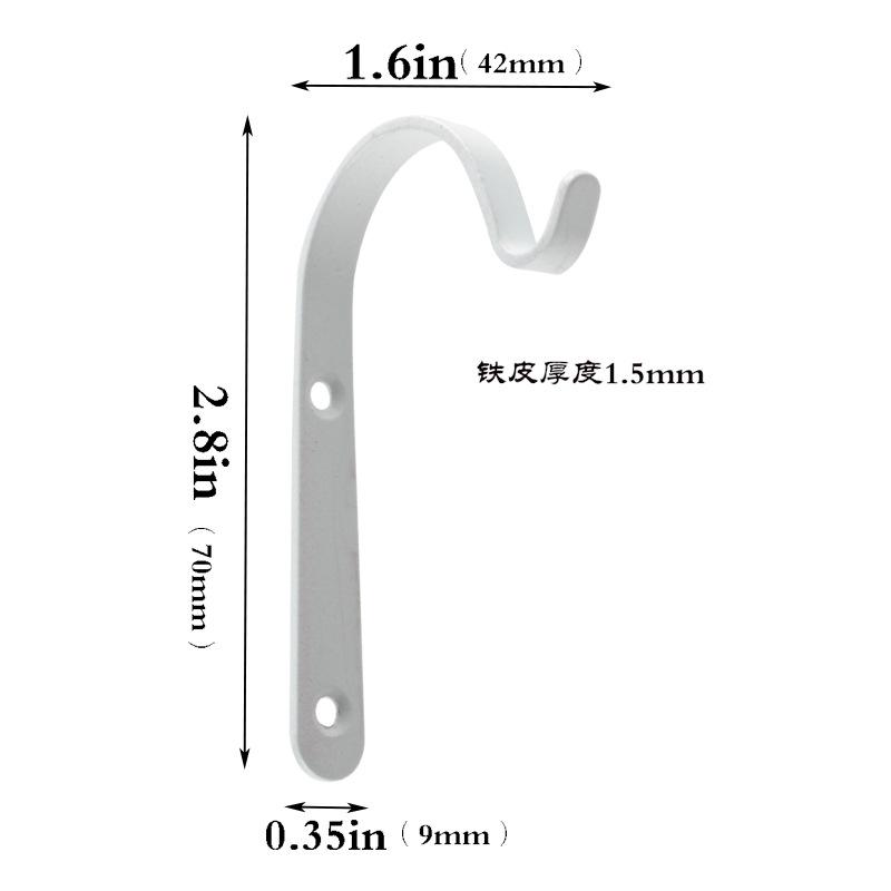 4PCS Metal Curved Durable Wall Hook, Multifunctional Plant Flower Basket Suspension Bracket, Home Decoration Hook
