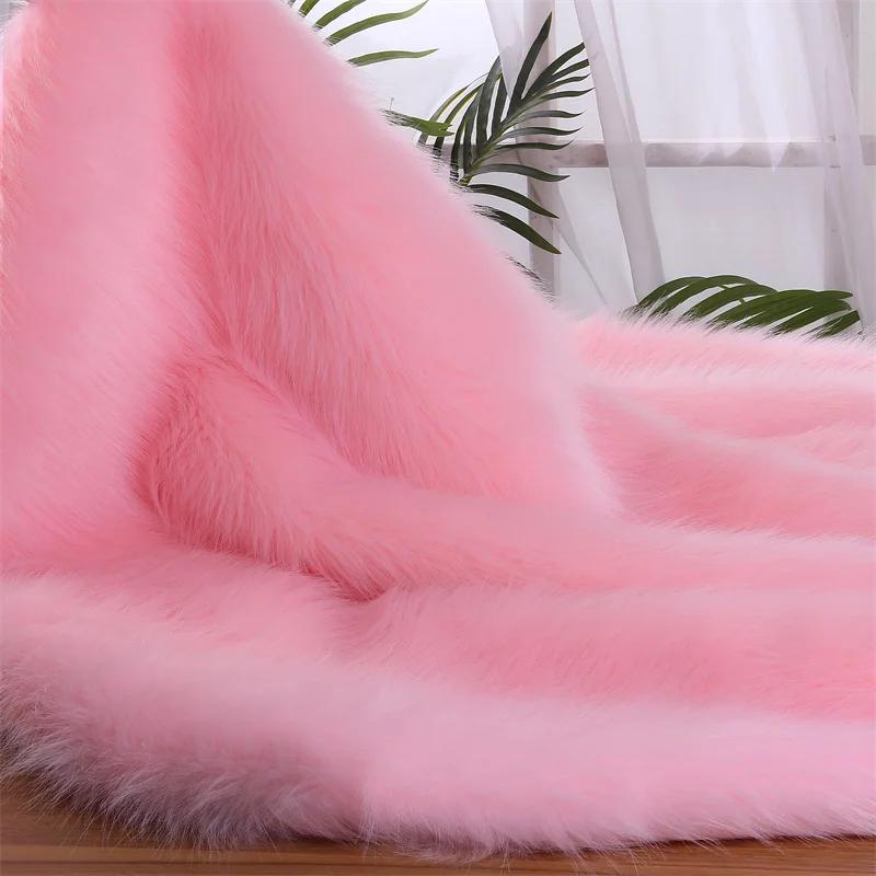 5cm Plush Thickened Fur Fabric By The Meter Coats Bags Clothes Sewing High-grade Imitation Fox Cloth Decorative Winter Plain Diy