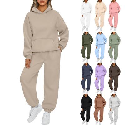 Womens 2 Piece Outfits Hoodie Sweatsuit Sets Oversized Sweatshirt Baggy Fall Fashion Sweatpants with Pockets