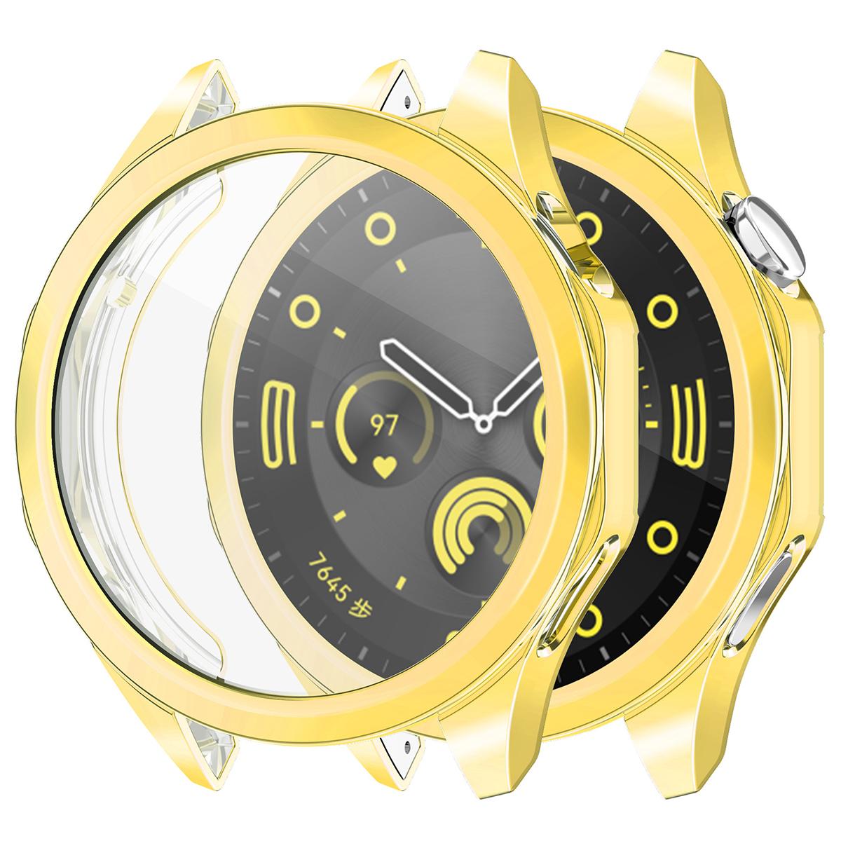 

Мягкий чехол + Стекло для Huawei Watch GT4 41мм 46мм GT 4 Смарт-часы Полное покрытие Защитная пленка для экрана Чехлы Корпус For GT4 41mm золотой