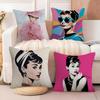 Hot Iegendary Actress A-Audrey Hepburn Pillow Case Double-Sided Printing Short Plush Sofa Cushion Cover Bedroom Bedside Pillow