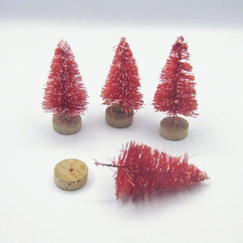 4.5CM Miniature Pine Christmas Tree Snowy Cedar Xmas Decor Creative Adorable Home Ornament for Holiday Decorating