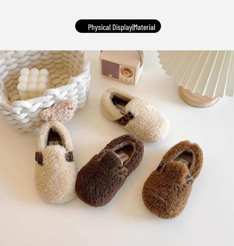 Winter Warm Fleece Baby Shoes: Soft Sole, Closed Heel, Thick Cotton for Girls