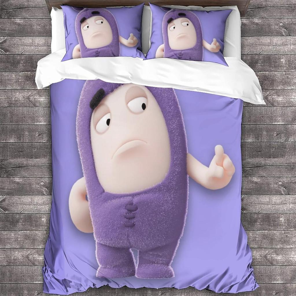 3D Printed High-quality Cartoon Down Duvet Cover for Children, Adults, Modern Ultra-fine Fiber Duvet Cover with Zipper and Pillo